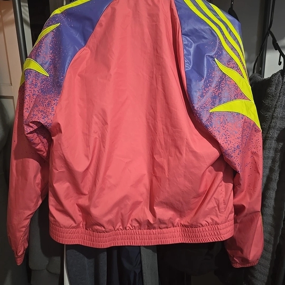 Adidas Xs Fakten Pink and Yellow Track Jacket with Color-Blocking Design 80s NWT - Picture 9 of 10